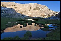 White mountain crest reflected in tarns. Yosemite National Park ( color)