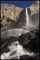 Spray rainbows, Bridalveil Fall. Yosemite National Park ( color)