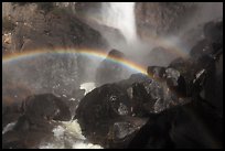Rainbows in the mist of Bridalveil Fall. Yosemite National Park ( color)