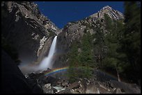 Lunar rainbow, Lower Yosemite Fall. Yosemite National Park ( color)