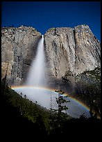 Lunar rainbow, Upper Yosemite Fall. Yosemite National Park ( color)