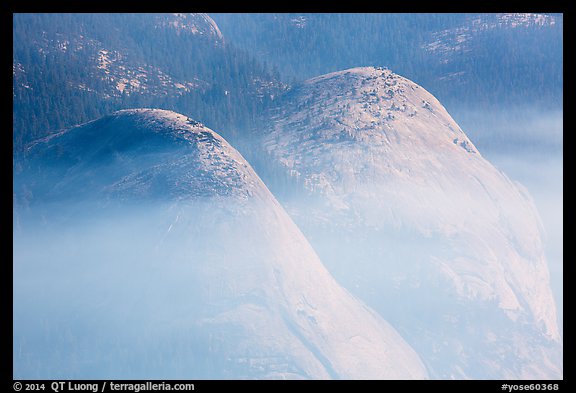 Domes in smoke. Yosemite National Park (color)