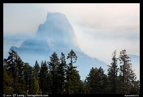 Half-Dome, clearing fog. Yosemite National Park (color)