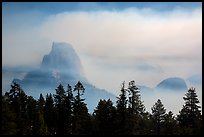 Half-Dome, clearing smoke. Yosemite National Park ( color)