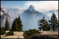 Half Dome from Glacier Point, fog clearing. Yosemite National Park ( color)