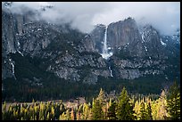 Yosemite Falls from base of cliffs on south side. Yosemite National Park ( color)