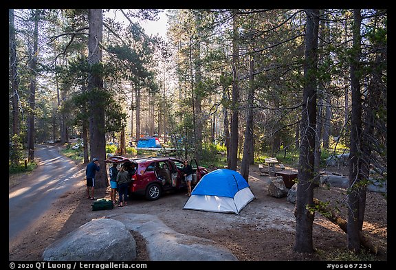 Camping in Bridalveil Creek Campground. Yosemite National Park (color)