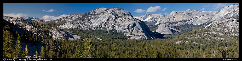 Granite domes and Tioga Lake. Yosemite National Park (color)