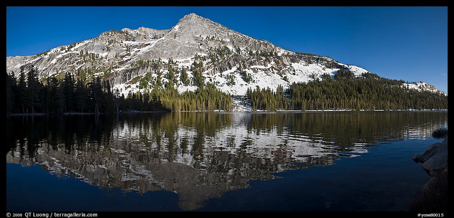 Tioga Lake and snow covered peaks. Yosemite National Park (color)