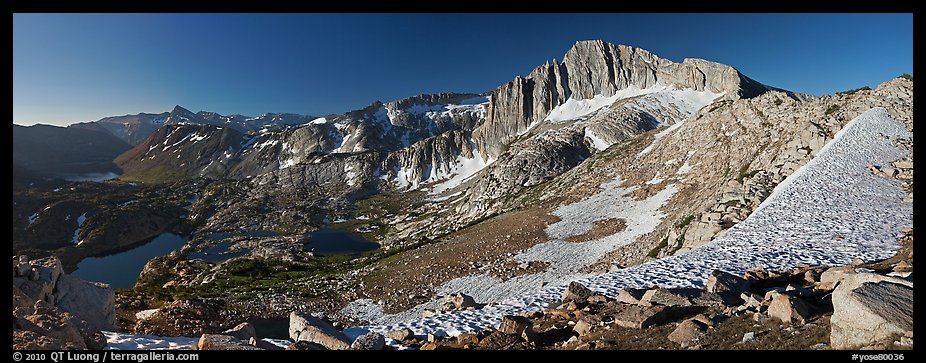 North Peak and Twenty Lakes Basin from McCabe Pass, early morning. Yosemite National Park (color)
