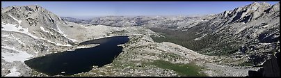 Lake valley from McCabbe Pass. Yosemite National Park (Panoramic color)