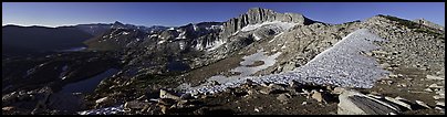 High Sierra scenery with lakes and high peaks. Yosemite National Park (Panoramic color)