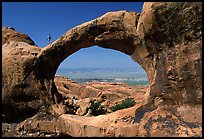 Double O Arch, afternoon. Arches National Park, Utah, USA. (color)