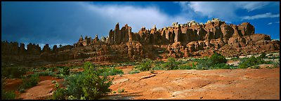 Sandstone pinnacles, Klondike Bluffs. Arches National Park (Panoramic color)