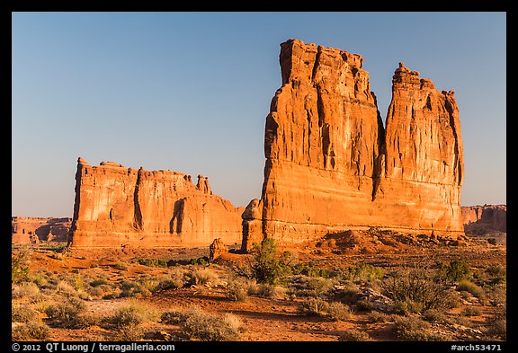 Tower of Babel and Organ at sunrise. Arches National Park (color)