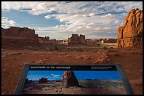 Interpretive sign, Courthouse towers. Arches National Park ( color)