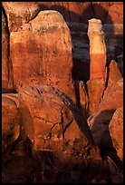 Fiery Furnace rock formations at sunset. Arches National Park, Utah, USA. (color)