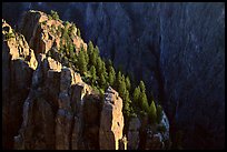 island peaks at sunset, North rim. Black Canyon of the Gunnison National Park, Colorado, USA. (color)