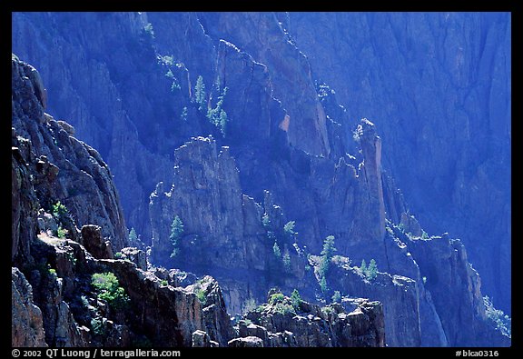 Blue hues from Island peaks view, North rim. Black Canyon of the Gunnison National Park (color)