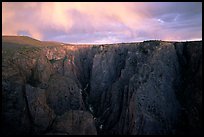 Narrows from Chasm view at sunset, North Rim. Black Canyon of the Gunnison National Park, Colorado, USA.