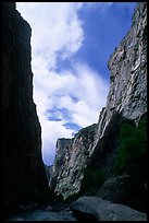 View of canyon walls from  Gunisson river. Black Canyon of the Gunnison National Park ( color)
