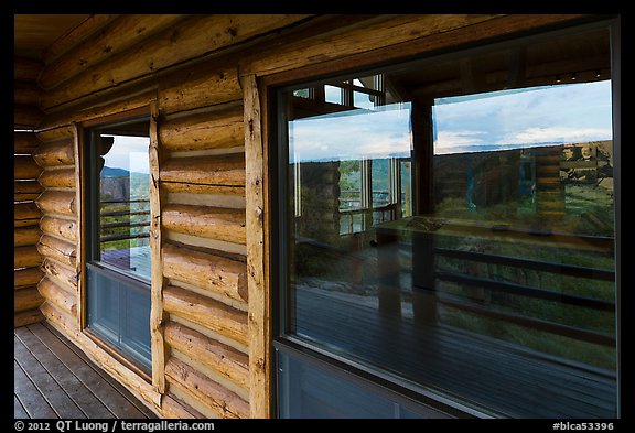 Visitor center windows. Black Canyon of the Gunnison National Park, Colorado, USA.
