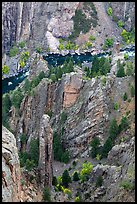 Crags and Gunnison River seen from above. Black Canyon of the Gunnison National Park ( color)
