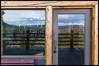 Canyon, South Rim visitor center window reflexion. Black Canyon of the Gunnison National Park, Colorado, USA. (color)