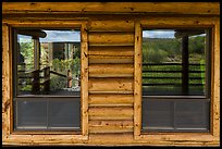 Oak Flats, South Rim visitor center window reflexion. Black Canyon of the Gunnison National Park ( color)