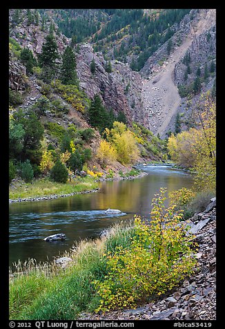 Gunnison river in autumn, East Portal. Black Canyon of the Gunnison National Park (color)