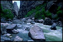 Boulders in  Gunisson river near the Narrows. Black Canyon of the Gunnison National Park, Colorado, USA. (color)