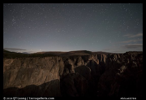 Chasm view at night. Black Canyon of the Gunnison National Park (color)