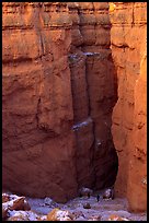 Navajo Trail descending between Hoodoos. Bryce Canyon National Park, Utah, USA. (color)