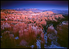 View of Bryce Amphitheater hoodoos from Sunset Point at dusk. Bryce Canyon National Park ( color)