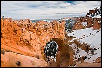 Natural arch in winter. Bryce Canyon National Park, Utah, USA. (color)