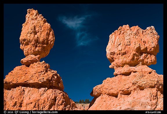 Lumpy and bulging profiles of hooodos. Bryce Canyon National Park (color)