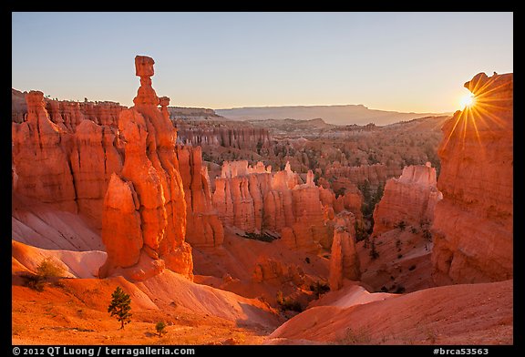 Thor Hammer and rising sun. Bryce Canyon National Park (color)