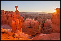 Thor Hammer and rising sun. Bryce Canyon National Park ( color)