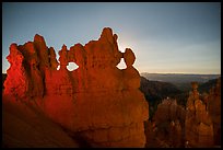 Hoodoos at night with backlight from moon. Bryce Canyon National Park ( color)