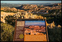 Hike the Hoodoos Rim Trail interpretive sign. Bryce Canyon National Park ( color)