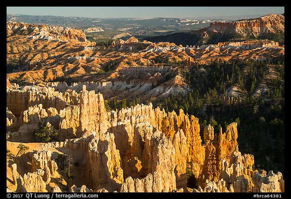 View from northern Rim Trail, late afternoon. Bryce Canyon National Park (color)