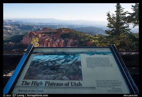 High Plateaus of Utah interpretive sign. Bryce Canyon National Park (color)