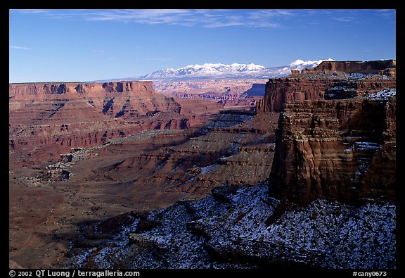 Buck Canyon overlook and La Sal mountains, Island in the sky. Canyonlands National Park (color)