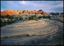 Rock swirls and spires at sunset, Needles District. Canyonlands National Park ( color)