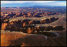 Maze of interlocked canyons from Grand view point, Island in the sky. Canyonlands National Park ( color)