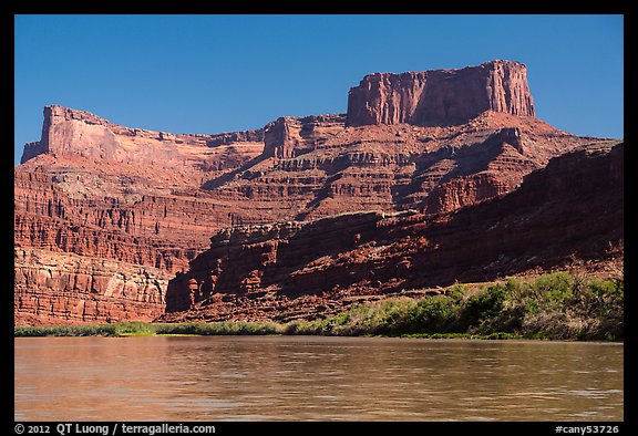 Dead Horse point seen from Colorado River. Canyonlands National Park, Utah, USA.