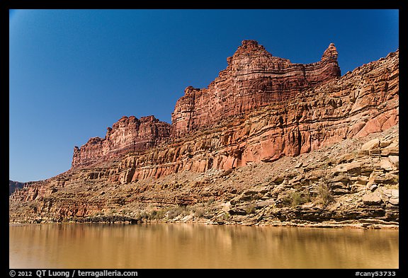 Multicolored cliffs and Colorado River. Canyonlands National Park (color)