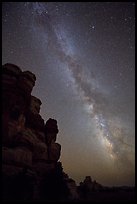 Doll House pinnacles and Milky Way. Canyonlands National Park ( color)