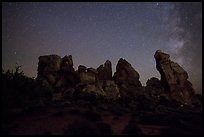 Dollhouse and starry sky at night. Canyonlands National Park ( color)