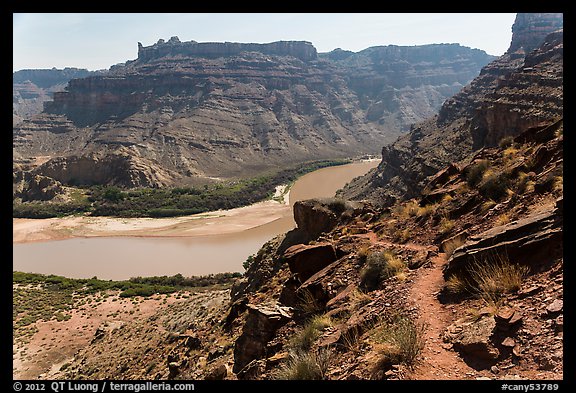 Trail overlooking Colorado River. Canyonlands National Park (color)